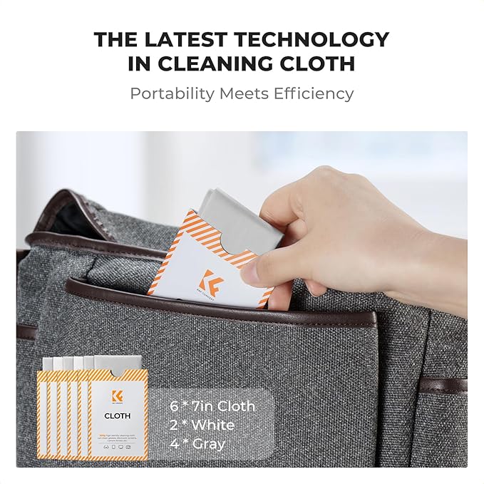 K&F CONCEPT 30 Pack Lens Cleaning Cloth | Microfiber Cleaning Cloth | Glasses Cleaning Cloths | Eyeglass Lens Cleaner | Eyeglasses, Camera Lens, VR/AR Headset, and Screen Cleaning | White & Grey
