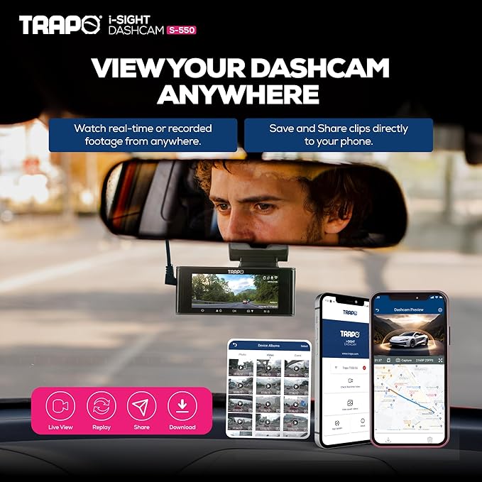 i-Sight S550 – Dash Cam Front and Rear Plus Cabin for Cars. Dash Camera for Cars with 60fps, 4K Dashcam, Built-in GPS, Wi-Fi, Lane Departure Alert, Parking Mode & G-Sensor