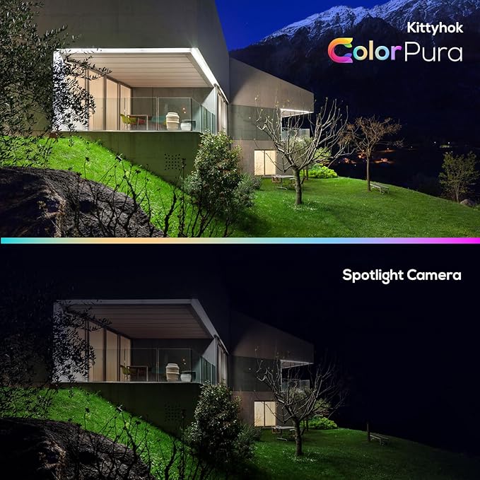 Kittyhok Outdoor Solar Security Camera System Wireless | 4pcs 2K Solar PTZ Security Camera, Pro Color Night Vision, Human Detection, 360 Viewing | 10CH NVR with 10'' HD Monitor, 60 Days Local Storage