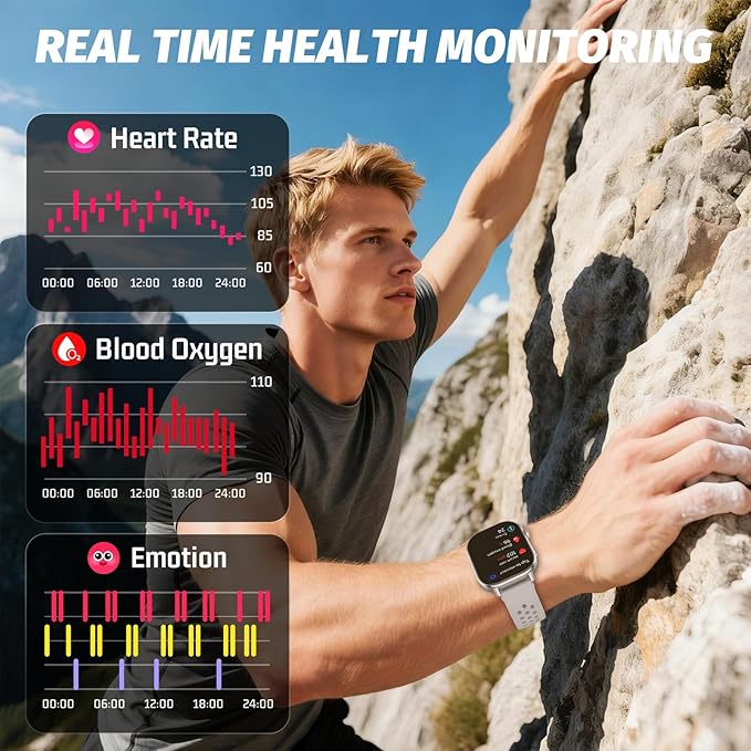 GPS Smart Watch for Men, Fitness Tracker with 178+ Sports Modes, Fitness Watch with 2.06" AMOLED Touchscreen, Heart Rate/Sleep Monitor, IP68 Waterproof, Notifications for Android iOS