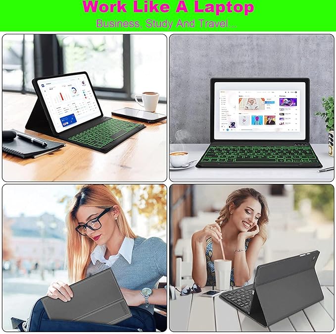 Keyboard Case for Samsung Galaxy Tab A11 Plus/ A9 Plus 11 inch (SM-X210/X216/X218) 2023, Backlite A9+ Keyboard Case with S Pen Holder for A11+(Blue)