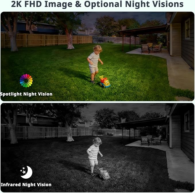 YOTON 4G LTE Solar Outdoor Security Camera Wireless, No WiFi Home Security Camera with 2K Color Night Vision, PIR Motion Detection, 2-Way Audio, IP65, Includes 32GB TF & Built-in SIM Card, US Only