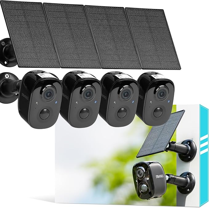 Vicohome 4CG6B Best 2K Solar Security Camera Wireless Outdoor,Battery Powered Camera,Easy to Setup, Motion Detection,Two Way Audio, Audible Flashlight Alarm,2.4GHz Wi-Fi,Color Night Vision, SD Slot
