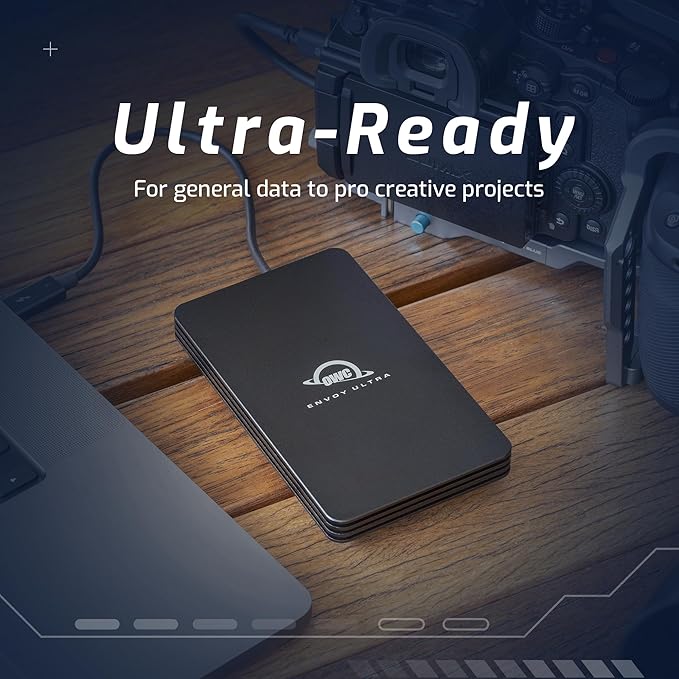 OWC 8TB Envoy Ultra Thunderbolt 5 Portable SSD Enclosure External Drive, Ultra Fast with TB5 Transfer Rates Over 6000MB/s, TB3, TB4 and USB4 Compatible, Works with Mac and PC