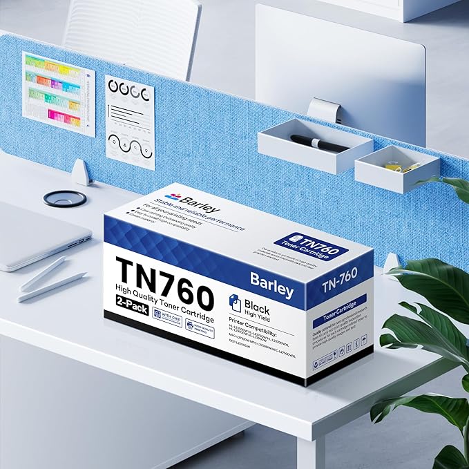 TN-760 TN760 High Yield Black Toner Cartridge Compatible TN 760 Toner Cartridge Replacement for Brother TN760 TN-760 DCP-L2550DW MFC-L2750DW MFC-L2710DW Toner Printer (2-Pack).
