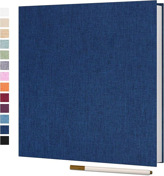 Vienrose Large Photo Album Self Adhesive for 4x6 8x10 10x12 Pictures Scrapbook Album DIY Scrap Book 40 Sticky Pages with A Metallic Pen 13"x12.6"40 Pages