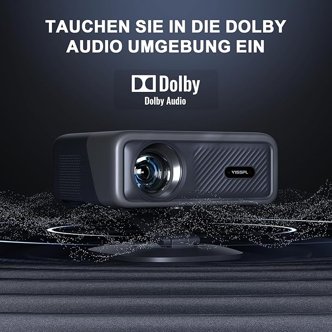 [2200ANSI & Officially-Licensed APP] 4K Projector with WiFi and Bluetooth,3D Dolby Audio and Auto Focus Smart Projector, AuKing Outdoor Movie Home Theater Proyector with Omni-Adjustable Stand
