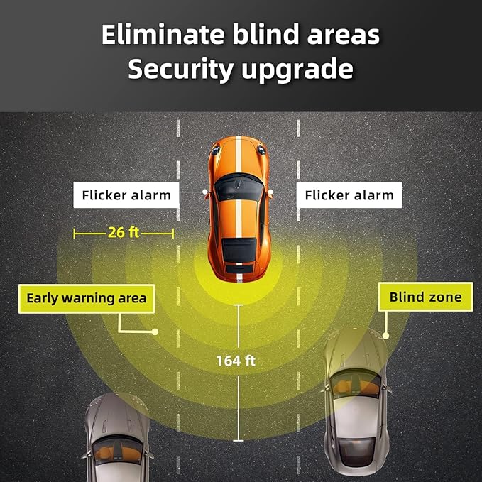 BY-J Blind Spot Monitoring System, 77 GHz Millimeter Wave Radar 12V Universal Car Blind Spot Detection System, Sensitive Radar Sensors Blind Area Detection System