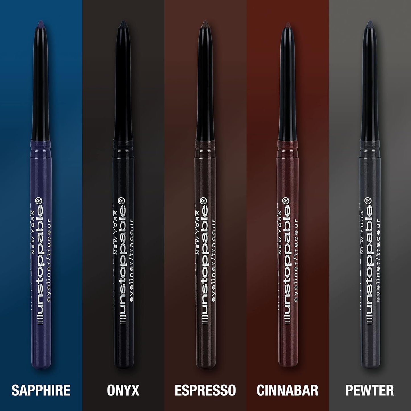Maybelline Unstoppable Waterproof Mechanical Black Eyeliner Pencil, Easy to Apply, Smooth Glide, Up to 24 Hour Wear, Onyx, Pack of 2