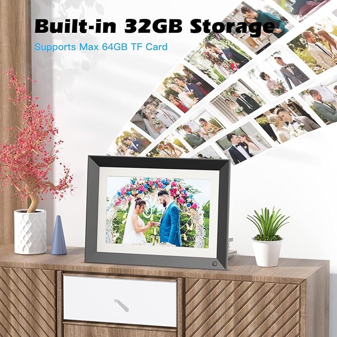 11" 2K Digital-Picture-Frame WiFi Photo Frame - IPS 2176 * 1600 Smart Frame with 32GB Storage Touch Screen, Easy to Share Photo Video Via App Email, Free Cloud Storage, Gifts for Mom Dad Grandparents