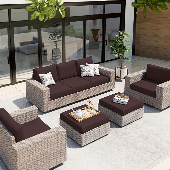 hyha Waterproof Couch Cushion Covers, Sectional Sofa Slipcovers Washable, L Shape Chaise Dog Couch Covers for Sectional Sofa, Universal Furniture Protector (1 Piece for Chaise, Chocolate)