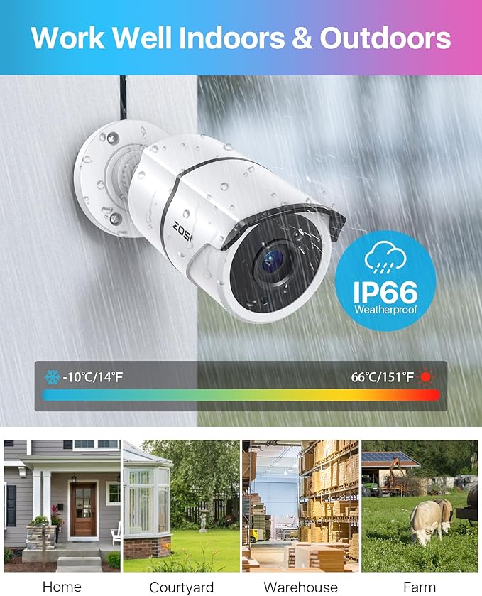 ZOSI 4PACK 1920TVL 1080P HD TVI Security Cameras 120ft Night Vision CCTV Cameras Home Security Day/Night Waterproof Camera for 720P,1080P,5MP,4K HD-TVI Analog DVR Systems
