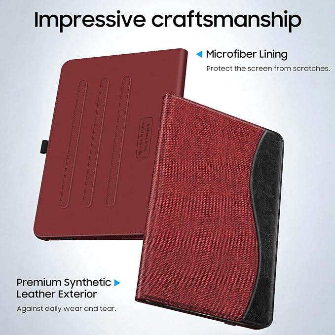 Fintie Case for Samsung Galaxy Tab A9 Plus/A9+ 5G 11 Inch 2023 Model (SM-X210/X216/X218), Multi-Angle Viewing Smart Stand Back Cover with Pocket Auto Wake/Sleep, Wine
