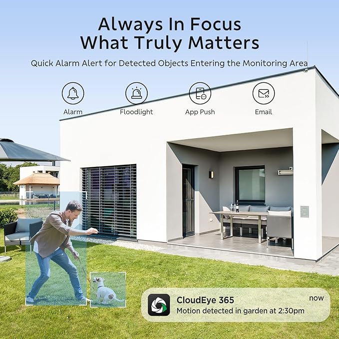 CAMCAMP 4MP Solar Camera Wireless Outdoor, 6 Cam-Kit, Security Cameras System Wireless, 2.4G& 5G WiFi, Color Night Vision, 10CH NVR 500GB HDD Local Recording, No Subscription, IP66, CCTV Surveillance