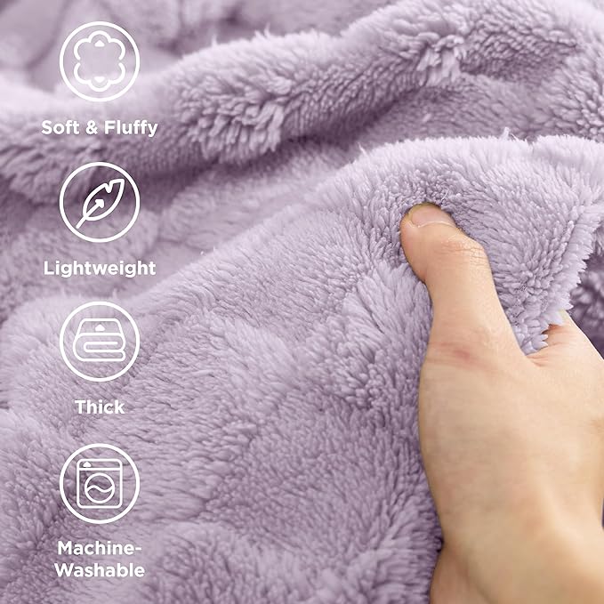 Bedsure GentleSoft King Size Blanket for Bed - Super Soft Cozy Blankets for Women Men Girls, Large Fuzzy Fleece Throw for Bedroom Decor, Lavender Fog,108x90 Inches