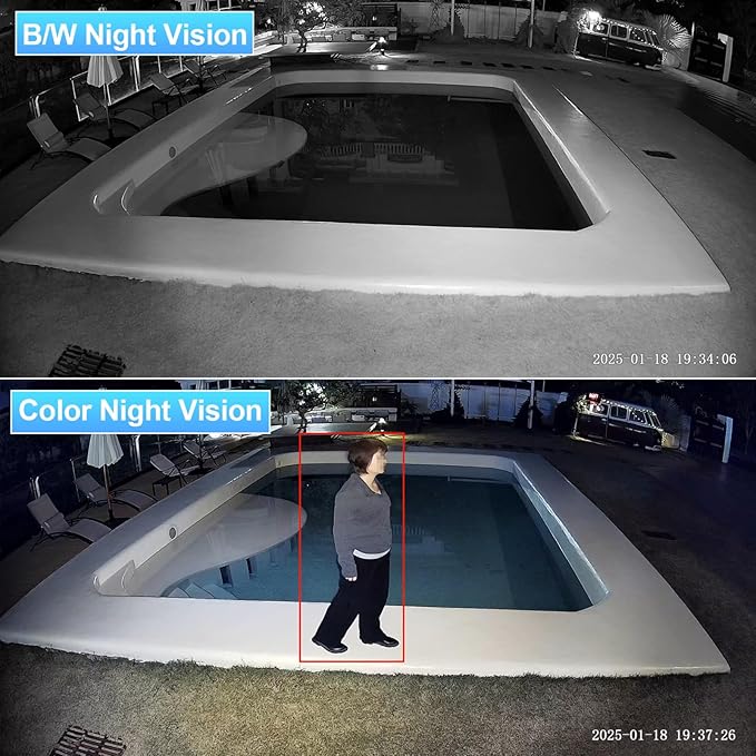 5MP PoE Camera Outdoor, Dome Security Surveillance Camera, Smart Dual Light Color Night Vision, Waterproof IP67, Built-in Mic, 2.8mm Lens 110°,Human&Vehicle Detection,IND5GD93B (White)