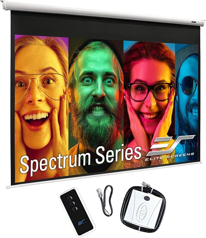 Elite Screens Spectrum, 84-inch Diag 4:3, Electric Motorized 4K/8K Ready Drop Down Projector Screen, ELECTRIC84V