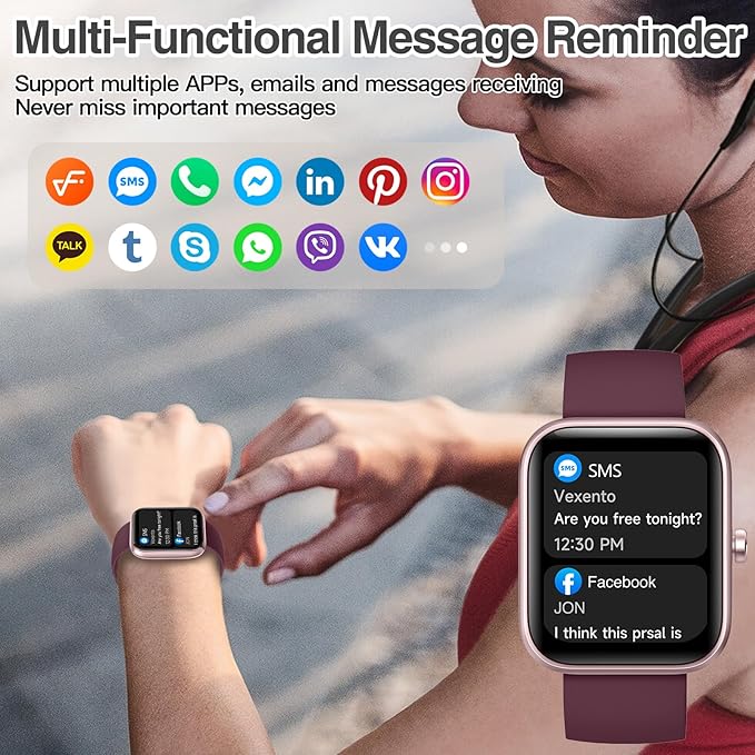 Smart Watch for Women Men with Bluetooth Call, Alexa Built-in Smartwatch, 1.83"DIY Dial Fitness Watch with Sleep Heart Rate Monitor, 110+ Sport Modes, IP68 Waterproof Watch Compatible with Android iOS