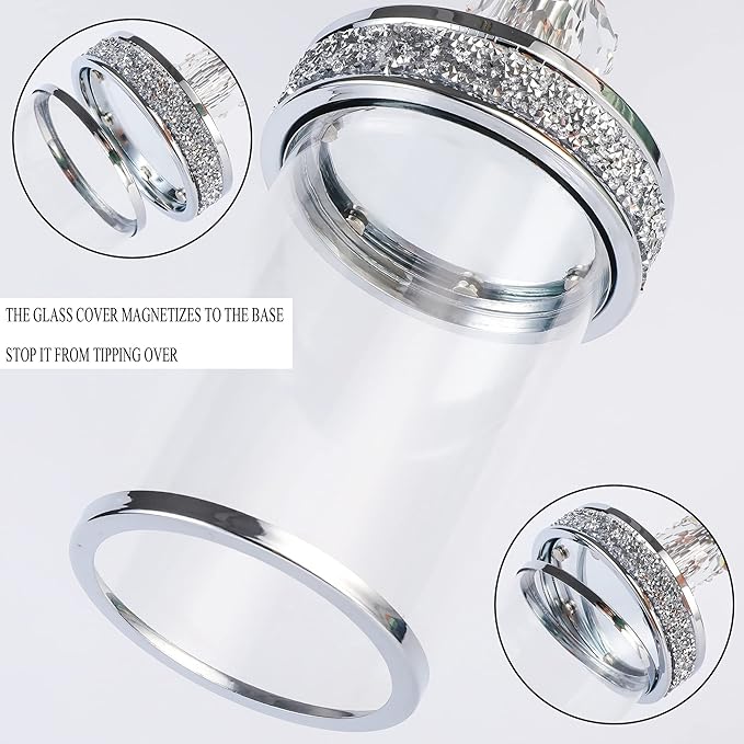 Pillar Candle Holders, Candle Holders for Pillar Candle, Crystal Candlesticks Holder for Home Decor, Wedding, Events, Coffee Dining Table CH048MD