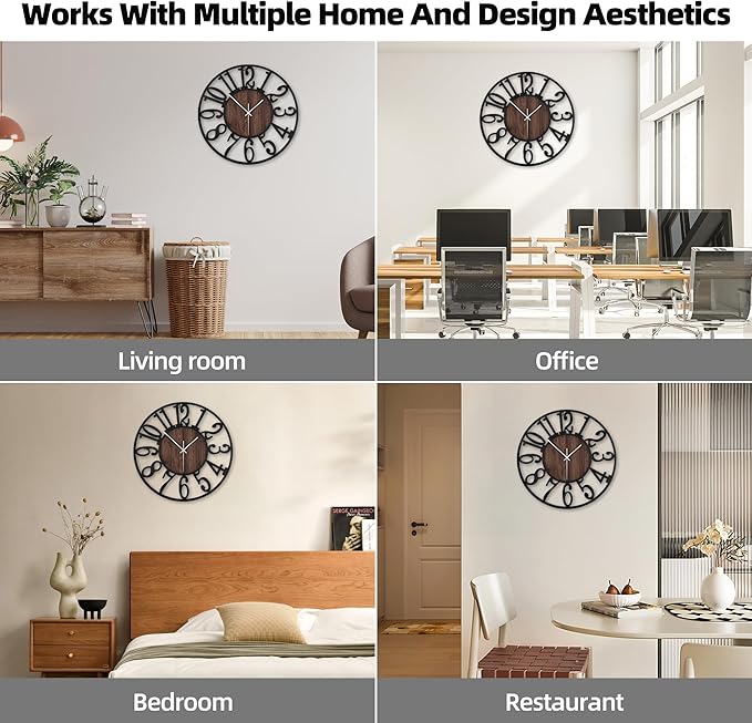20 Inch Large Metal Wall Clock with Voice and Light Sensor Night Light, Glow in The Dark Non-Ticking Silent Battery Operated Decorative Oversized Wall Clock for Bedroom Living Room Decor