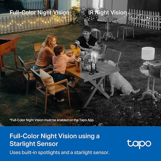 Tapo 4K Outdoor Camera Wireless, Battery Camera w/Solar Panel, Pan/Tilt, 360° View, 24/7 Capture, Free Person/Vehicle Detect, Night Vision, SD/Cloud, Works w/Alexa and Google Assistant, VistaCam 360