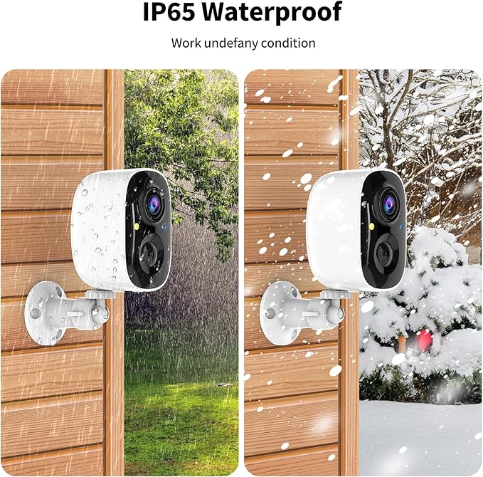 Wireless Security Cameras Outdoor/Indoor,2K UHD WiFi Smart Security Camera,Battery Powered,Motion Detection, 2-Way Audio,Color Night Vision,Weatherproof,Cloud/SD Storage for Home Security,4 pack