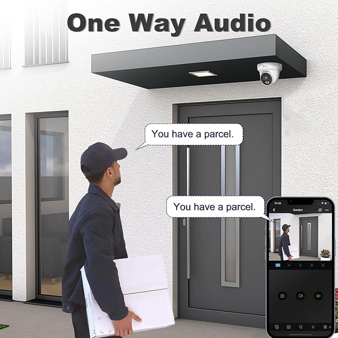 Anpviz 5MP IP PoE Dome Security Camera with Mic/Audio, Turret Camera Outdoor with Human Detection, IP66 Weatherproof, 100FT Night Vision, 2.8mm Wide Angle, Full Metal for Business (U Series)