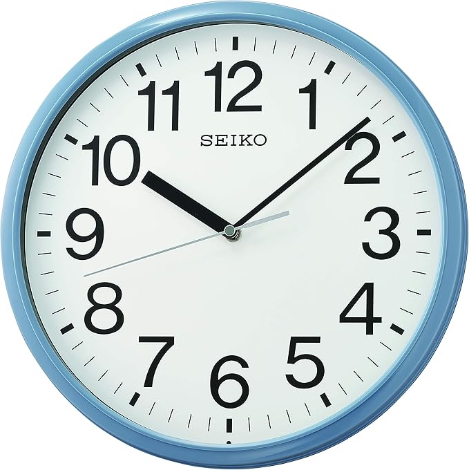 Seiko QXA756LLH Office Wall Clock, Blue, 12 Inch