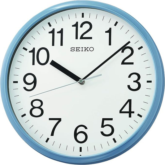 Seiko QXA756LLH Office Wall Clock, Blue, 12 Inch