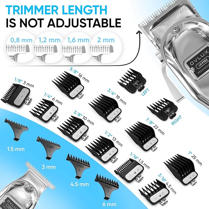 Full Metal Cordless Hair Clippers and Trimmer Professional Set for Men - Rechargeable Clippers for Hair Cutting, Beard T-Blade Trimmer for Men, Haircut Machine for Self Cutting & Grooming Kit
