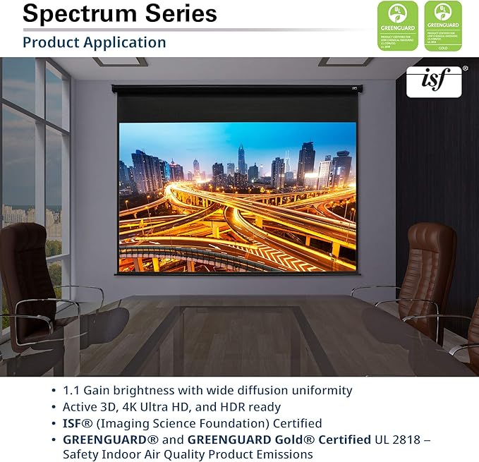 Elite Screens Spectrum, 84-inch Diag 4:3, Electric Motorized 4K/8K Ready Drop Down Projector Screen, ELECTRIC84V