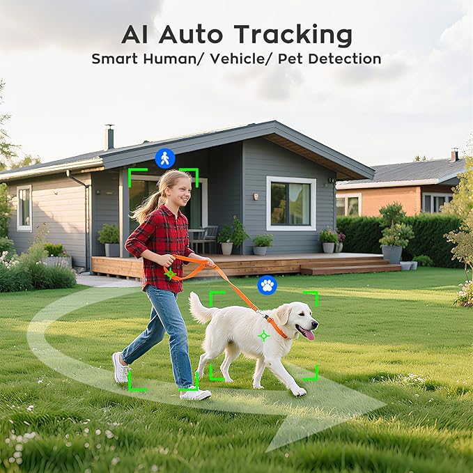 xmartO [AI Tracking Ceiling CAM] 2K HD Metal Dome PTZ Wireless Security Camera with Automatic-Follow, 2-Way Audio and Night Vision (Add on to NVR or Use Standalone, DPK3034)