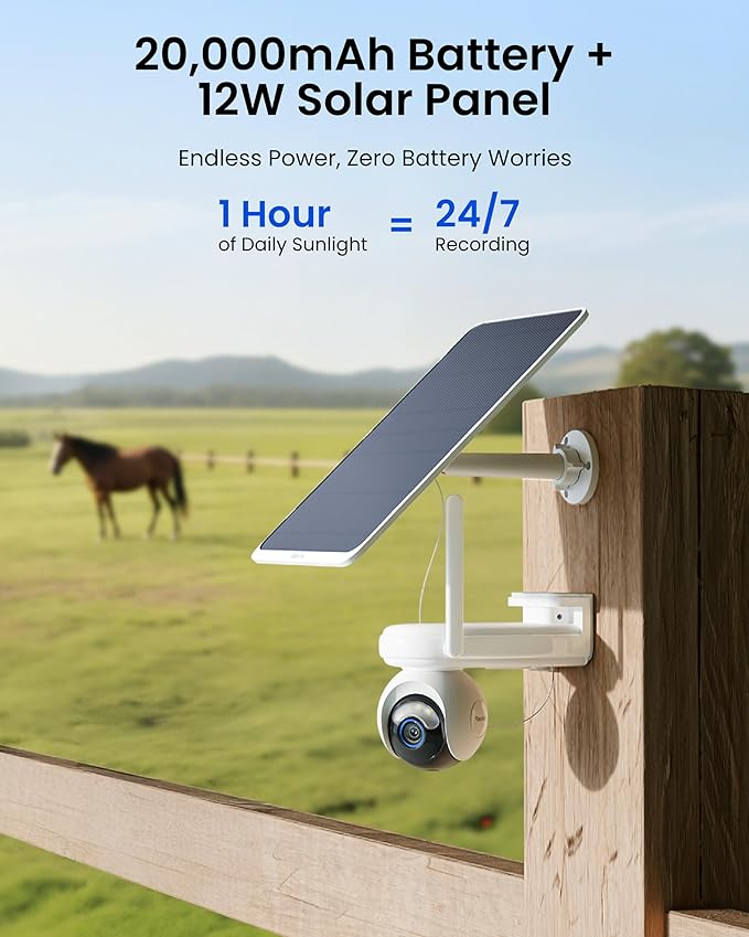 REOLINK Altas Go PT 4G LTE Solar Cellular Security Camera Wireless Outdoor, 360° 24/7 Recording, 10s Pre-Record, for Home Security, 2K ColorX Night Vision, Smart Detection, Large Battery and 12W SP