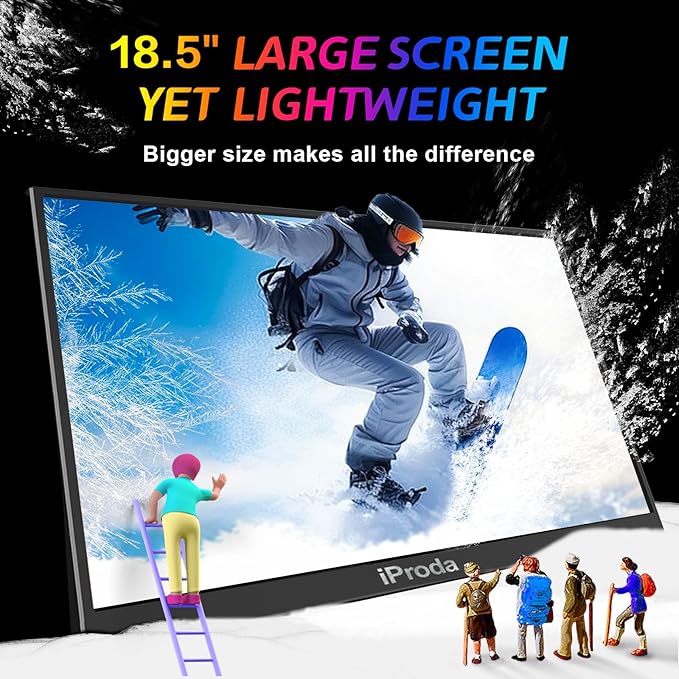 Portable Monitor for Laptop,120hz Portable Gaming Monitor FHD 1080P 18.5 inch Laptop Monitor Extender Travel Portable Computer Monitor Screen Extender for PS5/4 Mac PC