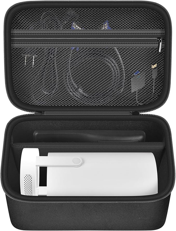 Upgraded Mini Projector Case Compatible with Magcubic HY300Pro+ / HY300PRO for ENUOSUMA HY300 ULTRA for Alwtniet Portable Projector 4K 1080P Support, Storage Organizer for Accessories-Black (Bag Only)
