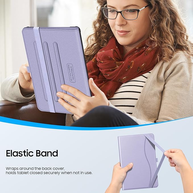 Fintie Case for Samsung Galaxy Tab A9 Plus/A9+ 5G 11 Inch 2023 Model (SM-X210/X216/X218), Multi-Angle Viewing Smart Stand Back Cover with Pocket Auto Wake/Sleep, Lilac Purple