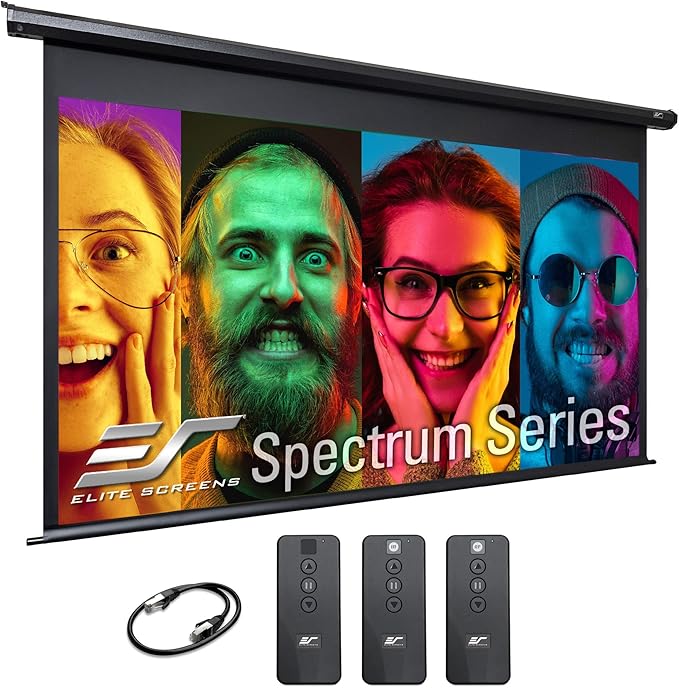 Projector Screen Elite Screens Spectrum, 128-INCH Diag 16:10, Motorized Projection Screen Movie Home Theater 4K/8K Ultra HD Ready, ELECTRIC128X2