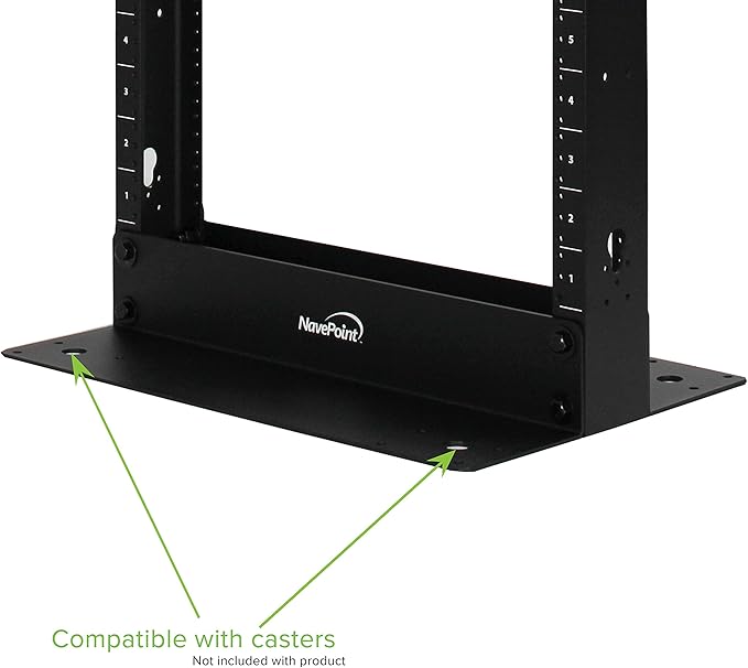 NavePoint 45U 2 Post Open Frame Server Rack for 19 Inch Equipment, AV, Networking, Data & IT Devices, 2-Post Rack 45U 881lbs Weight Capacity, Black