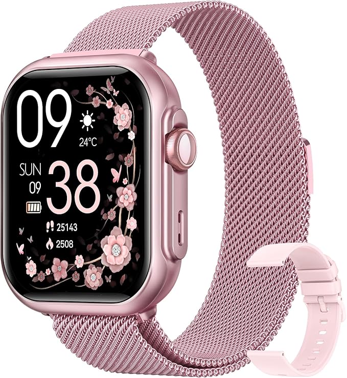 RUXINGX Smart Watch for Women Men Fitness: Sleep Tracking, Bluetooth Calls, 120+ Sports Modes, IP68, 2 Bands 30-Day Battery Life