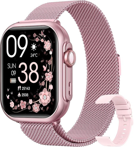 RUXINGX Smart Watch for Women Men Fitness: Sleep Tracking, Bluetooth Calls, 120+ Sports Modes, IP68, 2 Bands 30-Day Battery Life