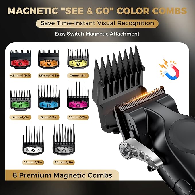 Hair Clippers for Men Professional, Cordless Barber Clippers for Hair Cutting, Maquina para Cortar Pelo De Hombre