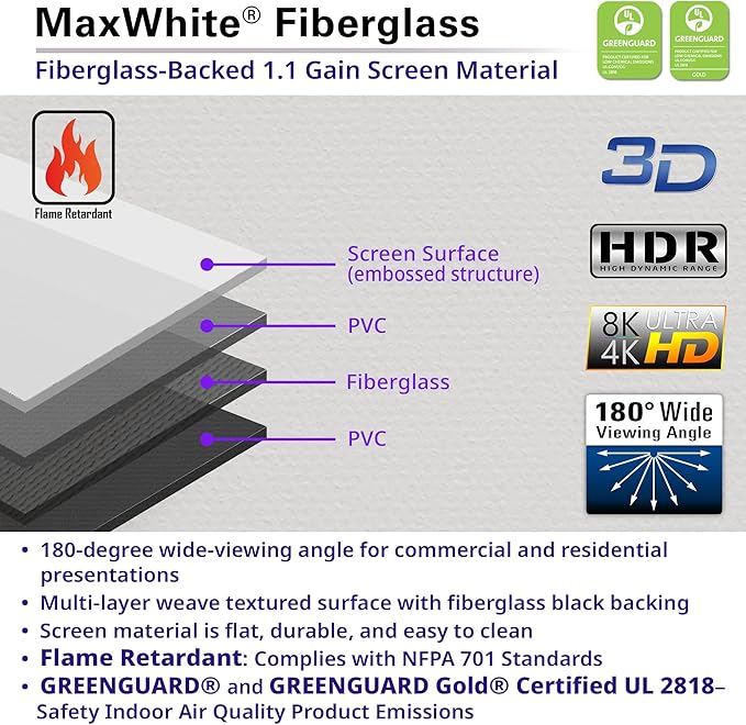 Elite Screens Spectrum2, 100-inch 16:9, 12-inch Drop, Electric Motorized Drop Down Projection Projector Screen, SPM100H-E12