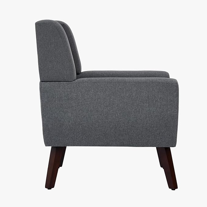 UIXE Accent Chairs Set of 2, Fabric Upholstered Armchair for Living Room, Comfy Arm Chair Single Sofa Bedroom Side Reading Seat - Flax Gray