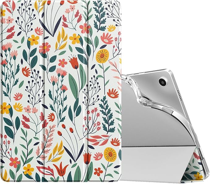 TiMOVO Case for Samsung Galaxy Tab A9+/A9 Plus 11" 2023, Slim Soft TPU Translucent Frosted Back Protective Cover for Galaxy Tab A9+ Tablet SM-X210/X216/X218, Auto Wake/Sleep, Flowers