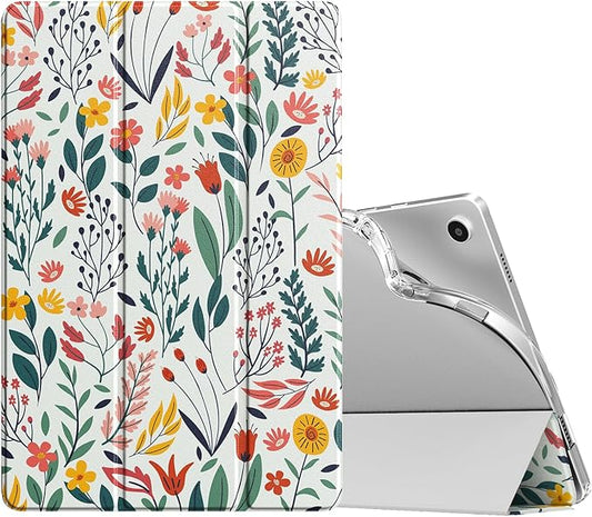 TiMOVO Case for Samsung Galaxy Tab A9+/A9 Plus 11" 2023, Slim Soft TPU Translucent Frosted Back Protective Cover for Galaxy Tab A9+ Tablet SM-X210/X216/X218, Auto Wake/Sleep, Flowers