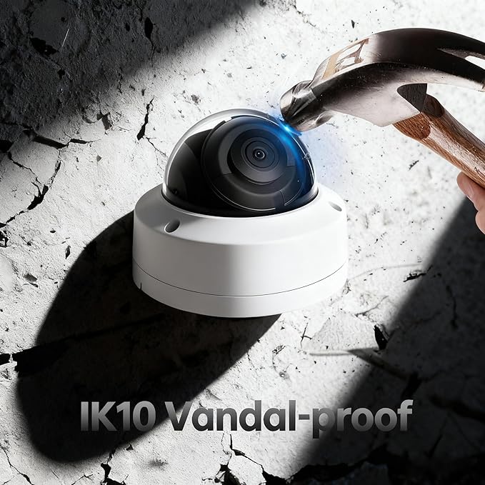 DS-2CD2183G2-I 4K 8MP Hik PoE Dome IP Camera Indoor Outdoor, Acusence, Human/Vehicle Detection, 98ft IR Night Vision, H.265+, IP67, 512GB microSD Card, 2.8mm Lens Hik-Connect APP
