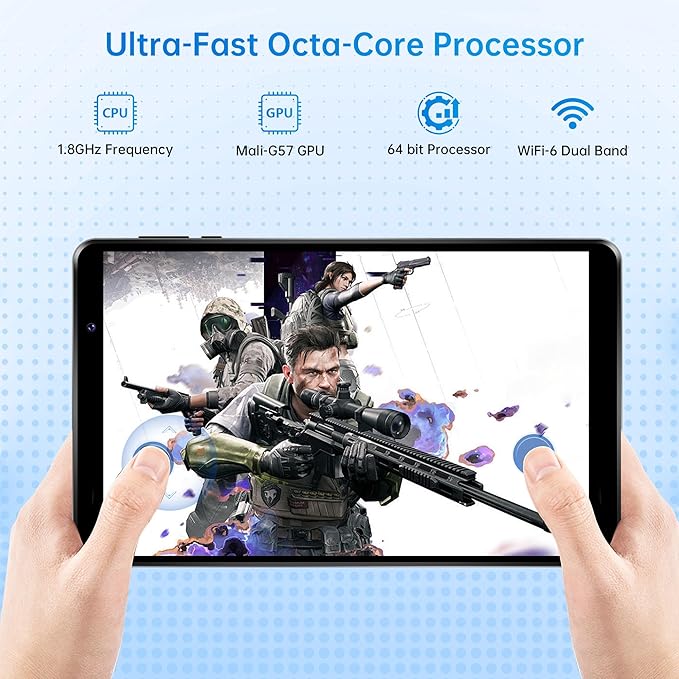 HAOVM M8 Android 15 Tablet 8 inch,8 core CPU,12GB+64GB,2TB Expandable,HD IPS Display,Widevine L1,Wi-Fi 6,BT5.4,5MP+8MP Camera,5100mAh Large Battery,Tablet for Kids,Black