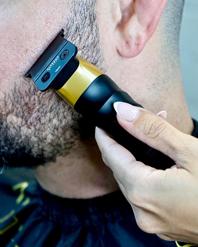 Supreme Trimmer 3-in-1 Barber Bundle | 2Spee Clipper, 2Spee Trimmer & Crunch Foil Shaver | Professional Beard Trimmer Men’s Hair Clipper Kit | (Gold)