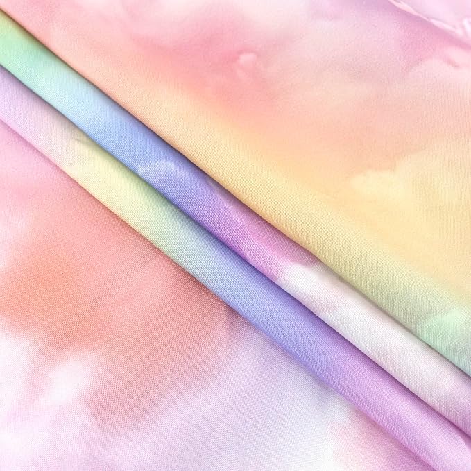 HVEST Rainbow Cloud Tapestry Wall Hanging - Rainbow and Pink Cloud With Glow Sunshine in Pastel Sky, Aesthetic Nature Landscape for Living Room Bedroom Decor, 59x51 Inches
