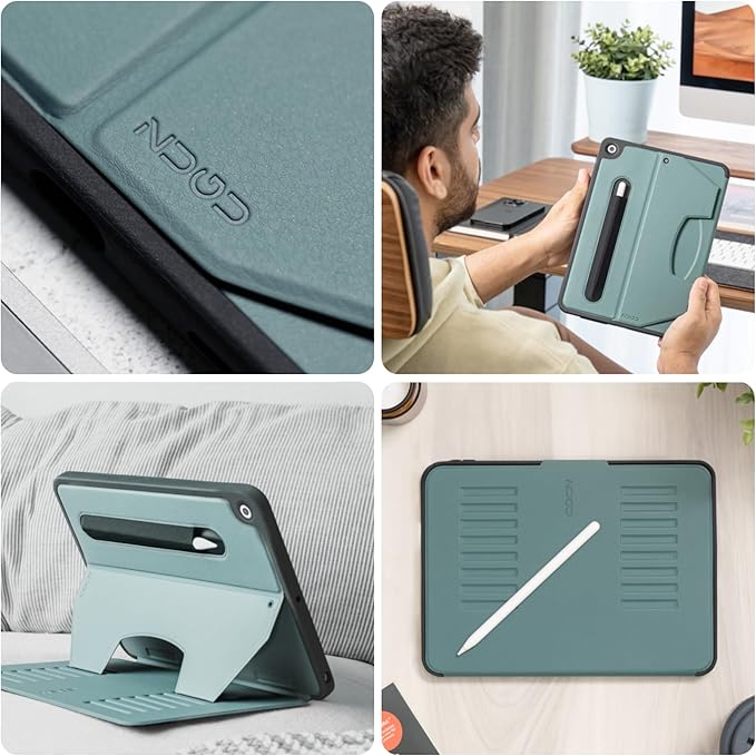 ZUGU CASE for 10.2 Inch iPad 7th / 8th / 9th Generation Case (2021/2020/2019), Protective, Thin, Sleek Design, Magnetic Stand, Sleep/Wake Cover, Magnetic Cover, Pine